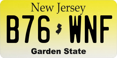 NJ license plate B76WNF