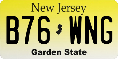 NJ license plate B76WNG