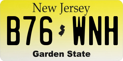 NJ license plate B76WNH