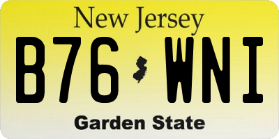 NJ license plate B76WNI