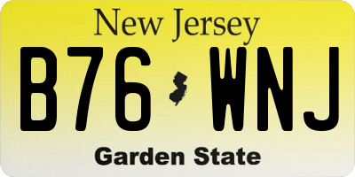 NJ license plate B76WNJ