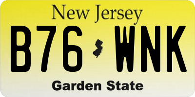 NJ license plate B76WNK