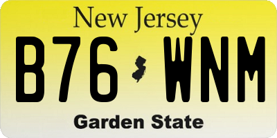 NJ license plate B76WNM