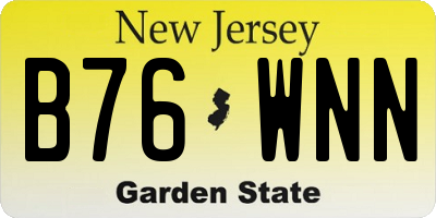 NJ license plate B76WNN