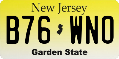 NJ license plate B76WNO