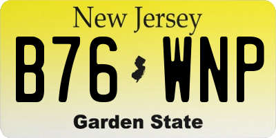 NJ license plate B76WNP