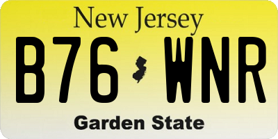 NJ license plate B76WNR