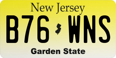 NJ license plate B76WNS