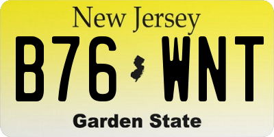 NJ license plate B76WNT