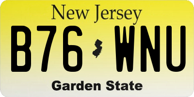 NJ license plate B76WNU