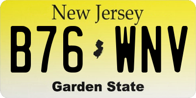 NJ license plate B76WNV