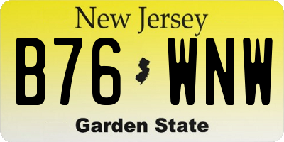 NJ license plate B76WNW
