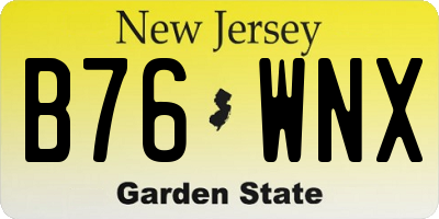 NJ license plate B76WNX