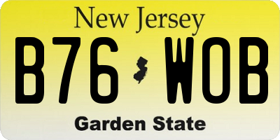 NJ license plate B76WOB