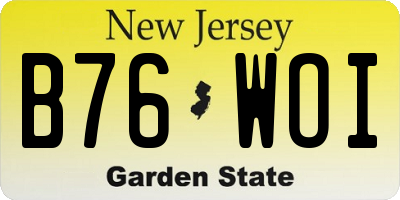 NJ license plate B76WOI