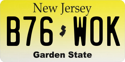 NJ license plate B76WOK