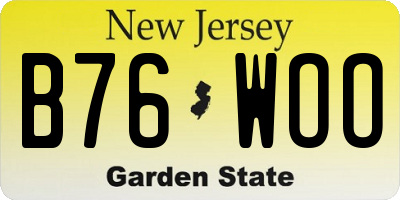 NJ license plate B76WOO