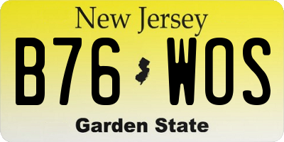 NJ license plate B76WOS