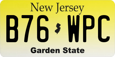 NJ license plate B76WPC