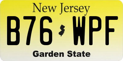 NJ license plate B76WPF