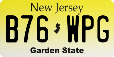 NJ license plate B76WPG