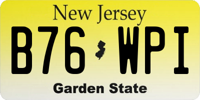 NJ license plate B76WPI