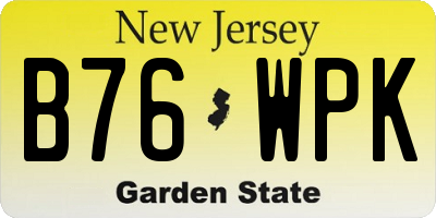 NJ license plate B76WPK