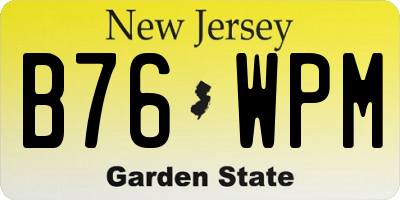 NJ license plate B76WPM