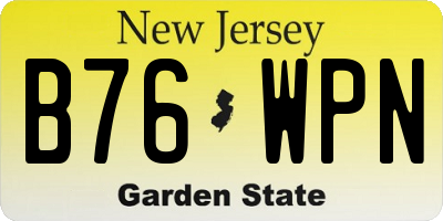 NJ license plate B76WPN