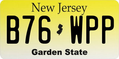 NJ license plate B76WPP