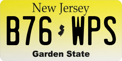 NJ license plate B76WPS