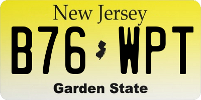 NJ license plate B76WPT