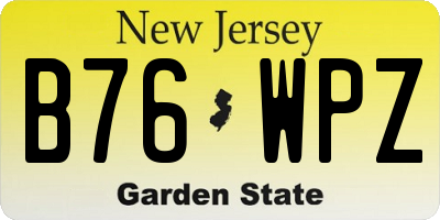 NJ license plate B76WPZ