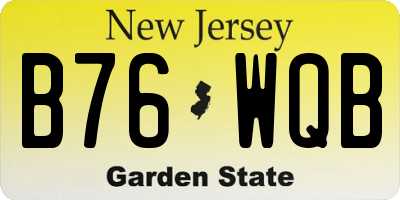 NJ license plate B76WQB