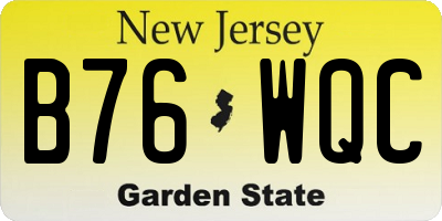 NJ license plate B76WQC