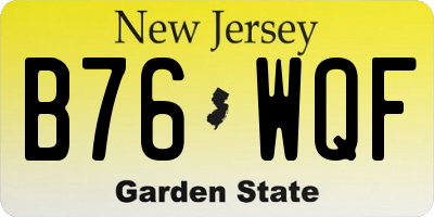 NJ license plate B76WQF