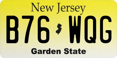 NJ license plate B76WQG