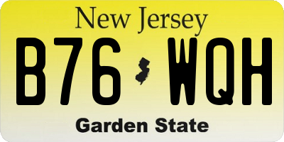 NJ license plate B76WQH