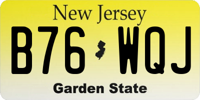 NJ license plate B76WQJ