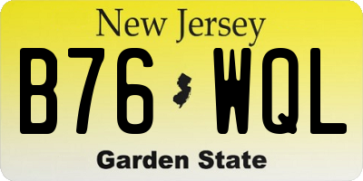 NJ license plate B76WQL