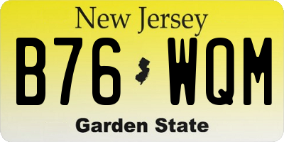 NJ license plate B76WQM