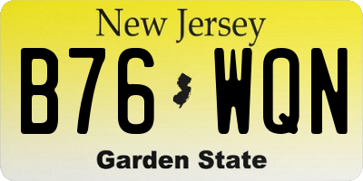 NJ license plate B76WQN