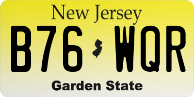 NJ license plate B76WQR