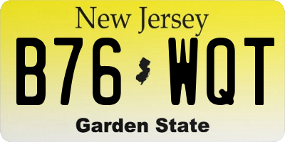 NJ license plate B76WQT