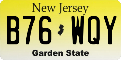 NJ license plate B76WQY