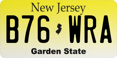 NJ license plate B76WRA