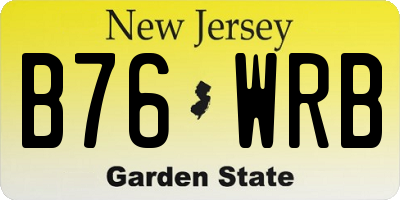 NJ license plate B76WRB