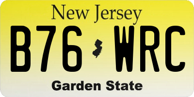 NJ license plate B76WRC