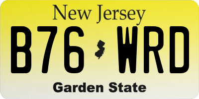 NJ license plate B76WRD
