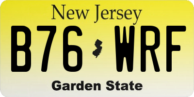 NJ license plate B76WRF